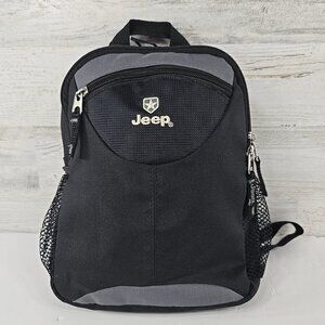 JEEP Mini Backpack Bag Travel Black Logo Zippered 10.5" by 8" Black/Gray *VGC*